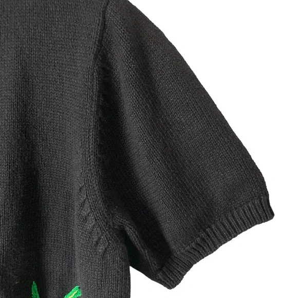 Designers Studio Originals VTG Short Sleeve Knit Palm Flamingo Sweater 1X - Picture 9 of 11